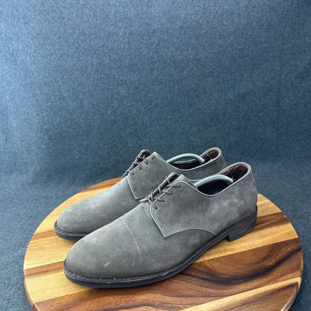 Allen Edmonds 6244 Nomad Grey Suede Buck Plain Toe Derby Shoes Men's 13D